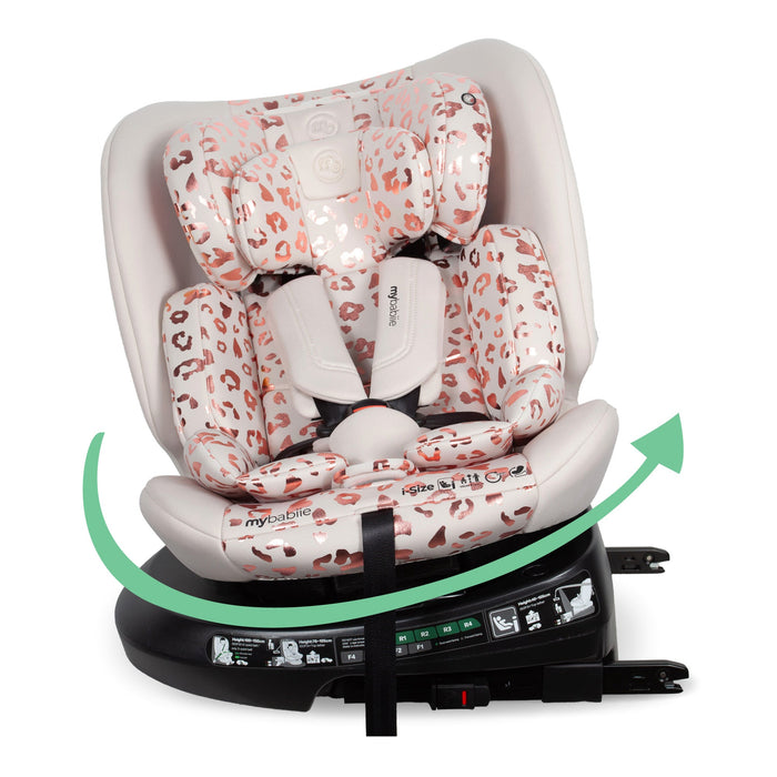 MBCS200 Spin R129 Car Seat with Top Tether - Pink Leopard