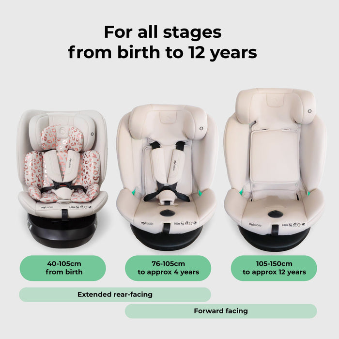 MBCS200 Spin R129 Car Seat with Top Tether - Pink Leopard - GRADE A