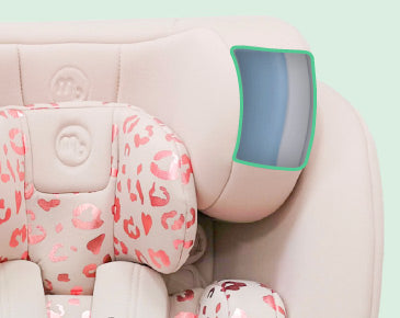 MBCS200 Spin R129 Car Seat with Top Tether - Pink Leopard - GRADE A