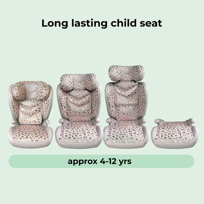 MBCS23 High-Back Booster Lite R129 Car Seat - Blush Leopard - GRADE A