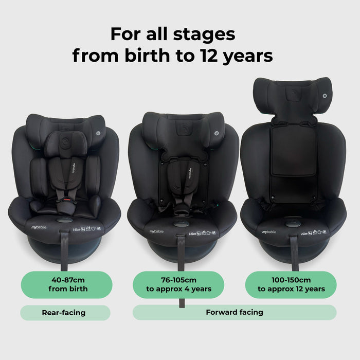 MBCS300 Easy Spin R129 Car Seat with Top Tether - Black