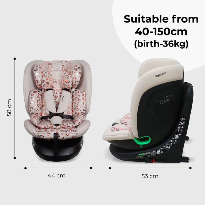 MBCS300 Easy Spin R129 Car Seat with Top Tether - Pink Leopard