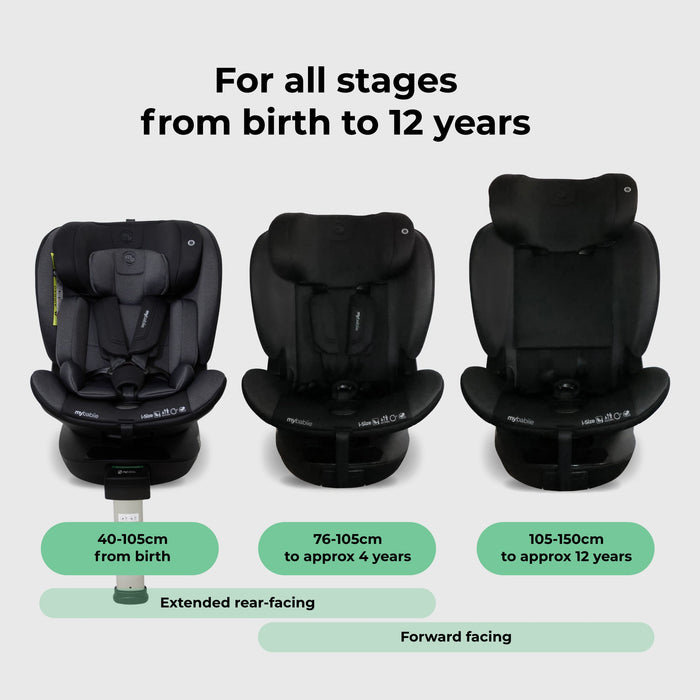 MBCS400 Spin R129 Car Seat with Support Leg - Black - Grade A