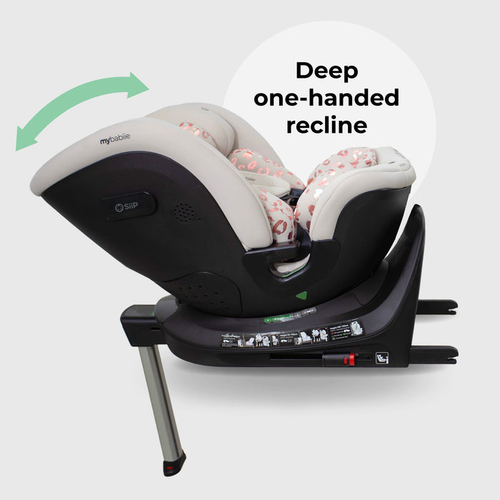 MBCS400 Spin R129 Car Seat with Support Leg - Pink Leopard