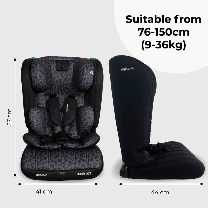MBCS50 Toddler to Booster R129 Car Seat - Black Leopard - GRADE A