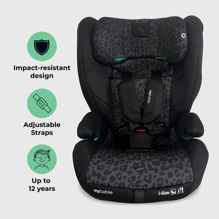 MBCS75 Toddler to Booster R129 Car Seat with ISOFIX - Black Leopard