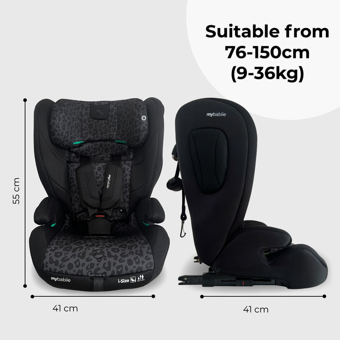 MBCS75 Toddler to Booster R129 Car Seat with ISOFIX - Black Leopard