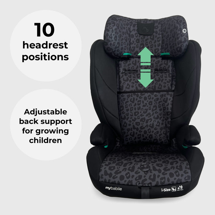 MBCS75 Toddler to Booster R129 Car Seat with ISOFIX - Black Leopard