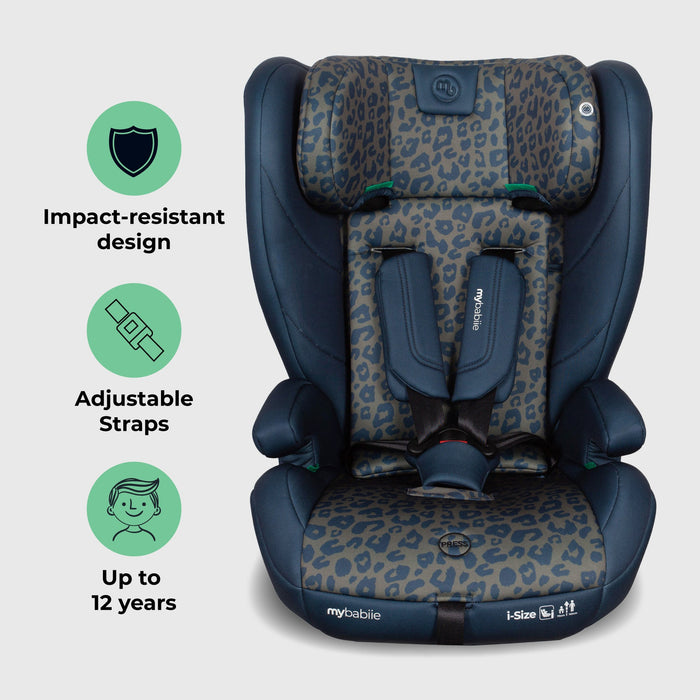 MBCS75 Toddler to Booster R129 Car Seat with ISOFIX - Navy Leopard