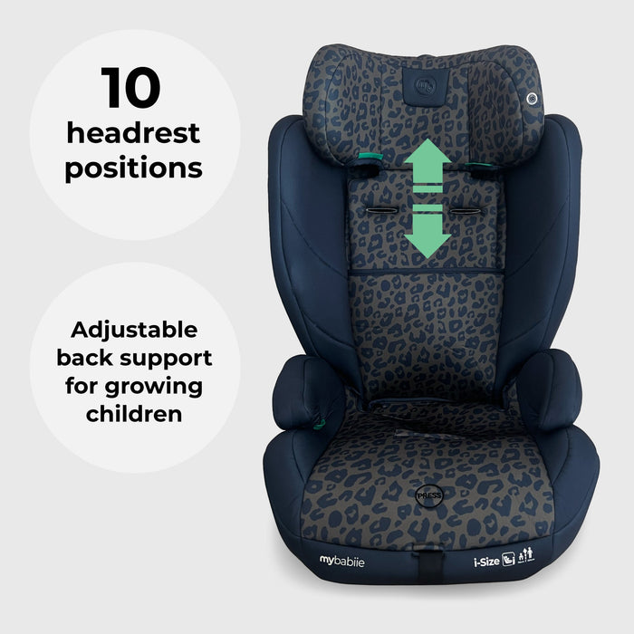 MBCS75 Toddler to Booster R129 Car Seat with ISOFIX - Navy Leopard