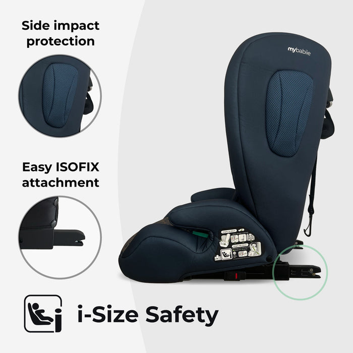 MBCS75 Toddler to Booster R129 Car Seat with ISOFIX - Navy Leopard