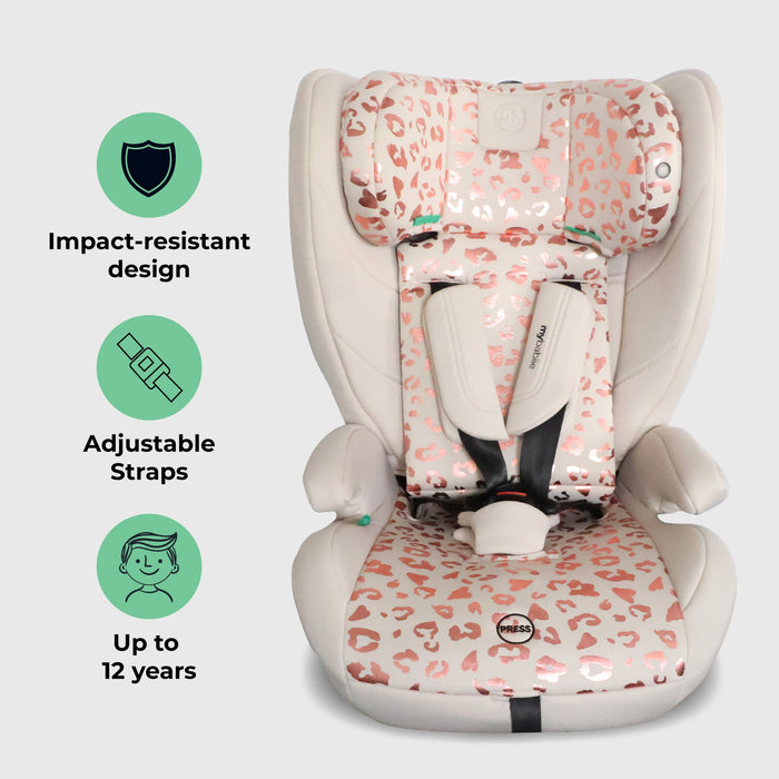 MBCS75 Toddler to Booster with ISOFIX - Pink Leopard - GRADE A