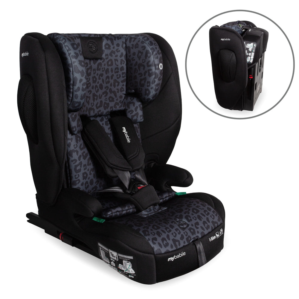 MBCS80 Foldable Toddler to Booster R129 Car Seat with ISOFIX - Black Leopard