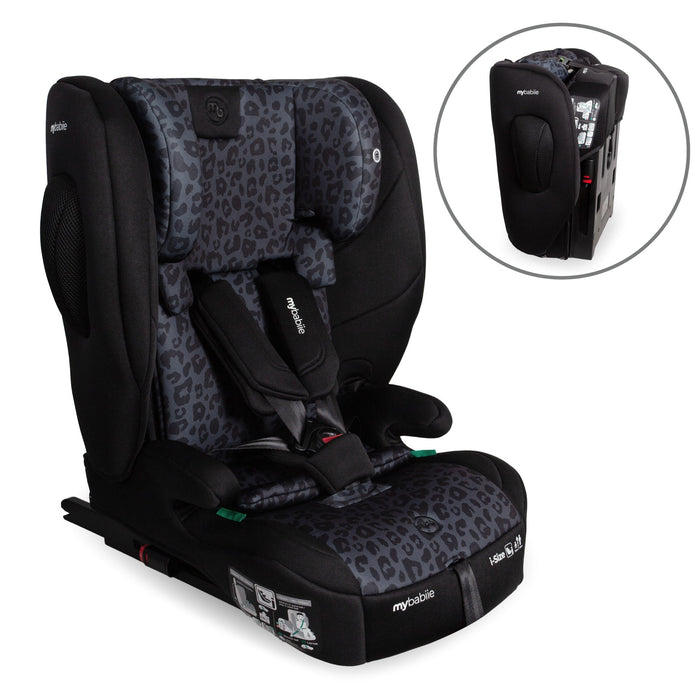 MBCS80 Foldable Toddler to Booster R129 Car Seat with ISOFIX - Black Leopard