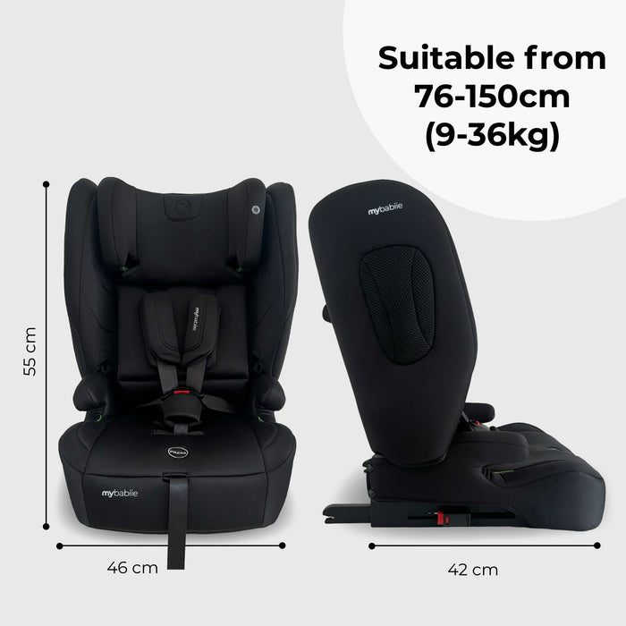 MBCS80 Foldable Toddler to Booster R129 Car Seat with ISOFIX - Black