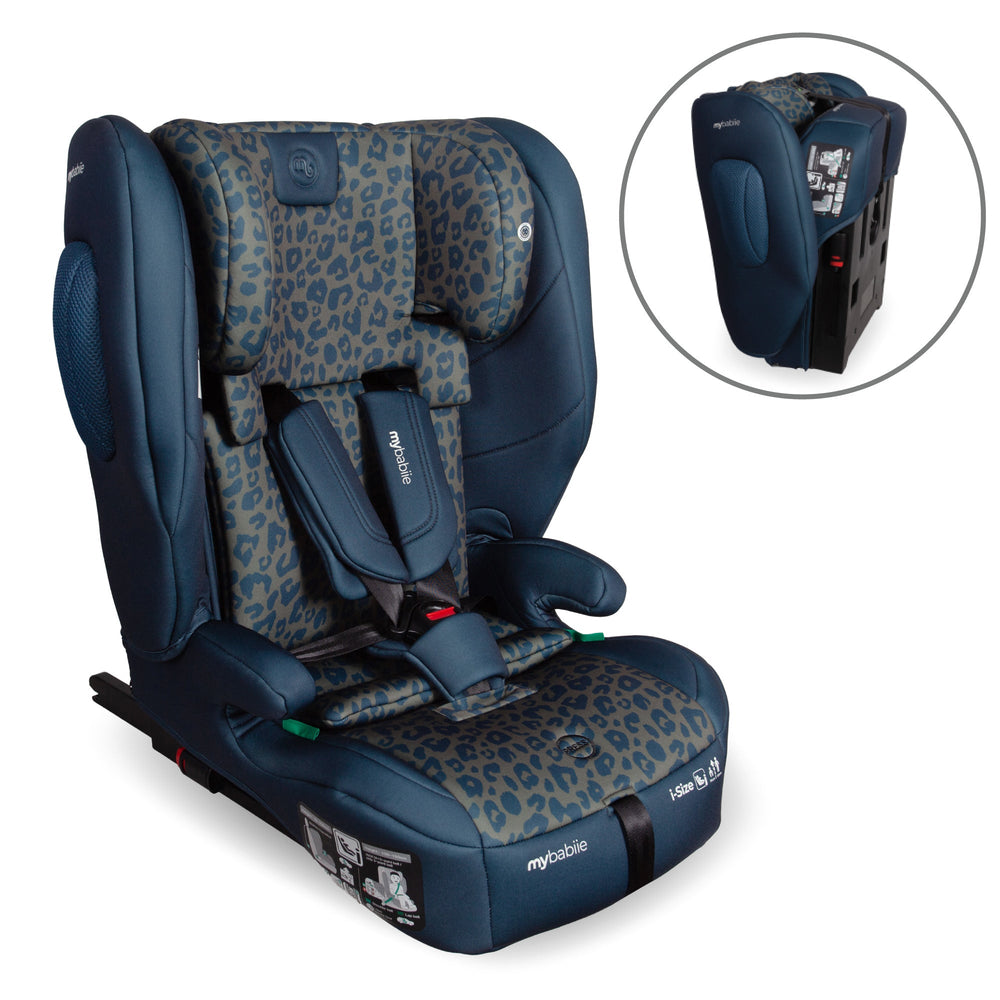 MBCS80 Foldable Toddler to Booster R129 Car Seat with ISOFIX - Navy Leopard