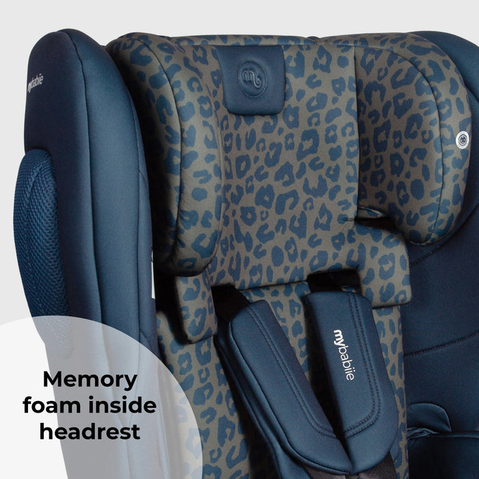 MBCS80 Foldable Toddler to Booster R129 Car Seat with ISOFIX - Navy Leopard