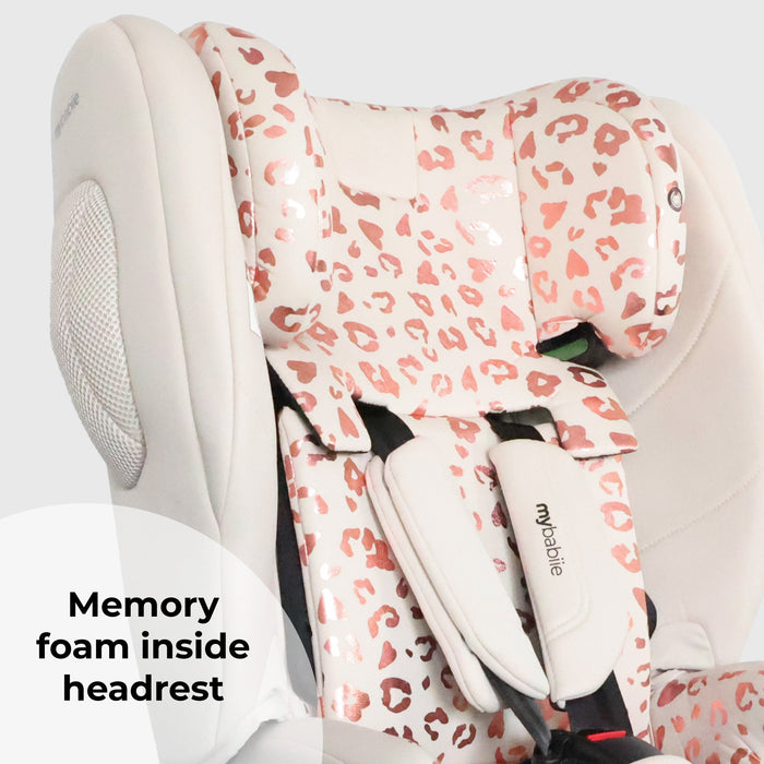 MBCS80 Foldable Toddler to Booster R129 Car Seat with ISOFIX - Pink Leopard