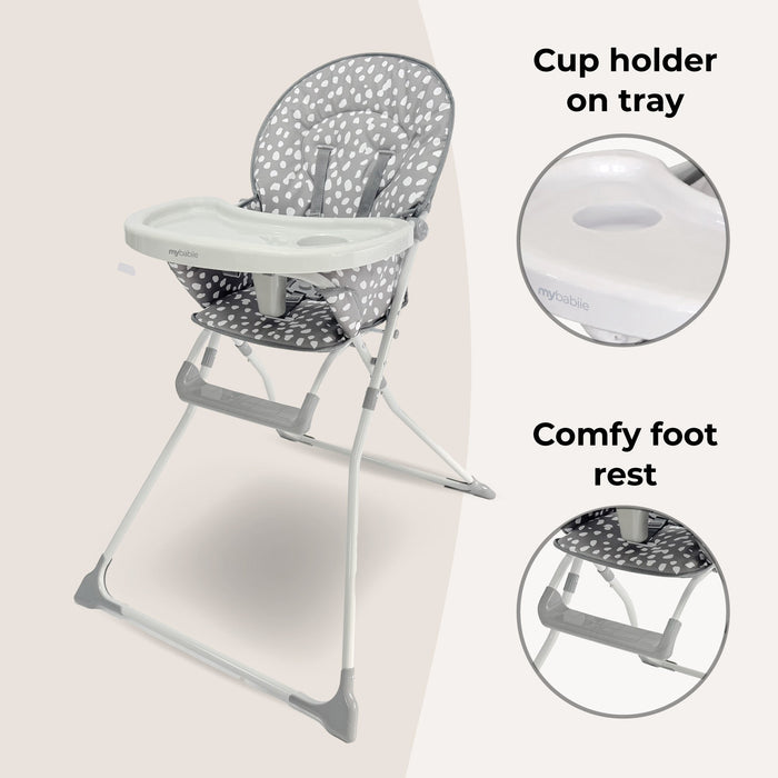 MBHC1 Compact Highchair - Grey Dalmatian - Grade C