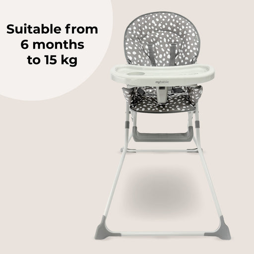 MBHC1 Compact Highchair - Grey Dalmatian - Grade A