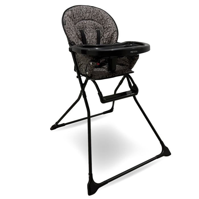 MBHC1 Compact Highchair - Black Leopard - Grade B