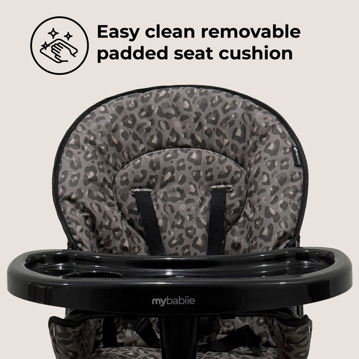 MBHC1 Compact Highchair - Black Leopard