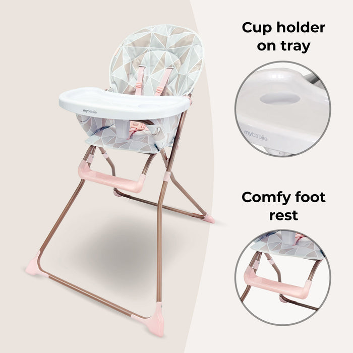 MBHC1 Compact Highchair - Rose Geo - Grade B