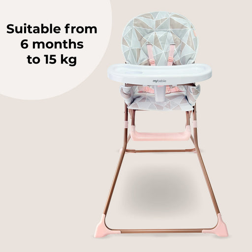 MBHC1 Compact Highchair - Rose Geo - Grade A