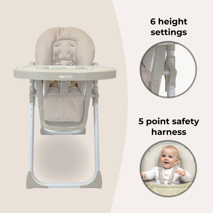 MBHC8 Premium Highchair - Oatmeal Herringbone - Grade A
