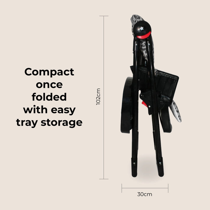 MBHC8 Premium Highchair - Black Leopard - Grade C