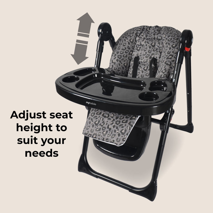 MBHC8 Premium Highchair - Black Leopard - Grade C