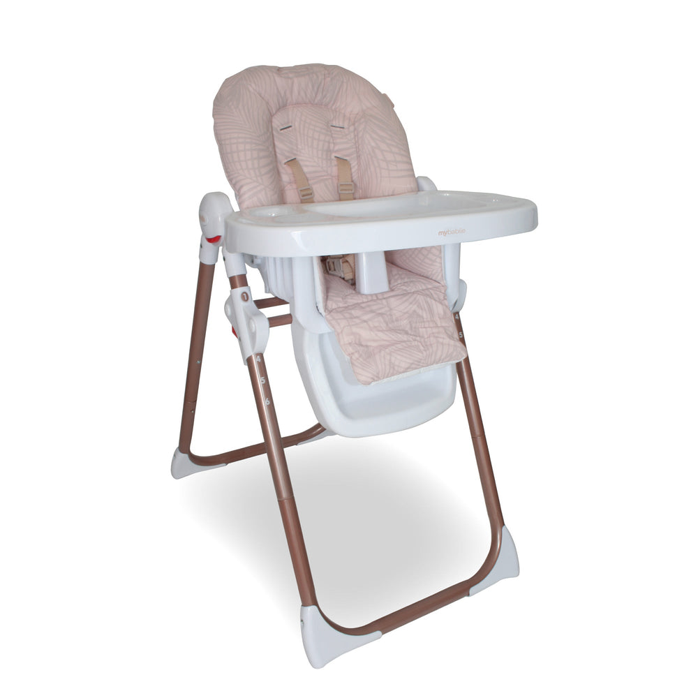 MBHC8 Premium Highchair - Rose Gold Blush Tropical - Grade C