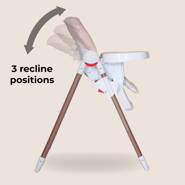 MBHC8 Premium Highchair - Rose Gold Blush Tropical - Grade A