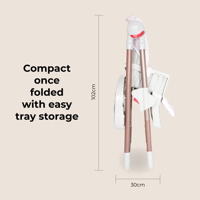 MBHC8 Premium Highchair - Rose Gold Blush Tropical - Grade C