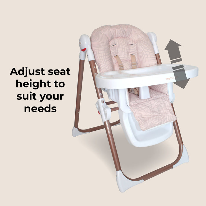 MBHC8 Premium Highchair - Rose Gold Blush Tropical - Grade C