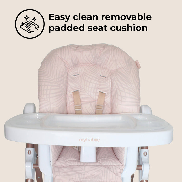 MBHC8 Premium Highchair - Rose Gold Blush Tropical - Grade C