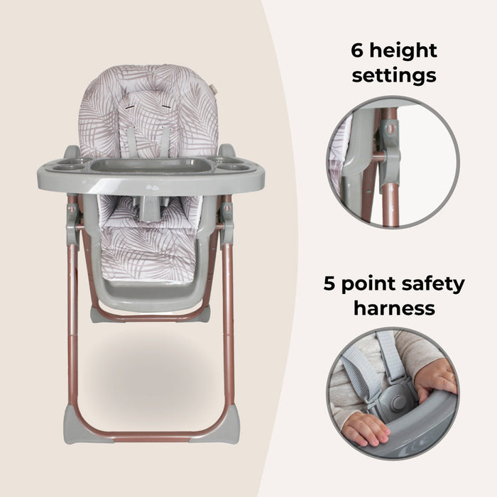 MBHC8 Premium Highchair - Rose Gold Grey Tropical - Grade B