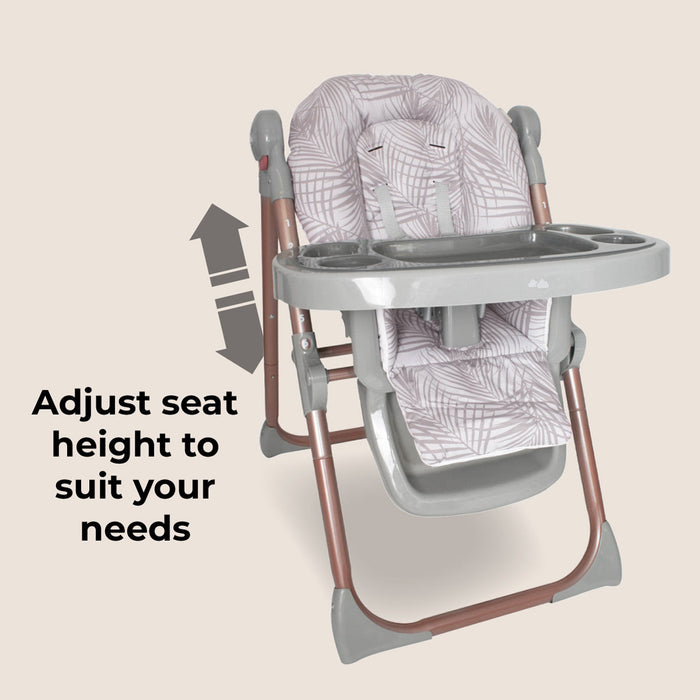 MBHC8 Premium Highchair - Rose Gold Grey Tropical - Grade A