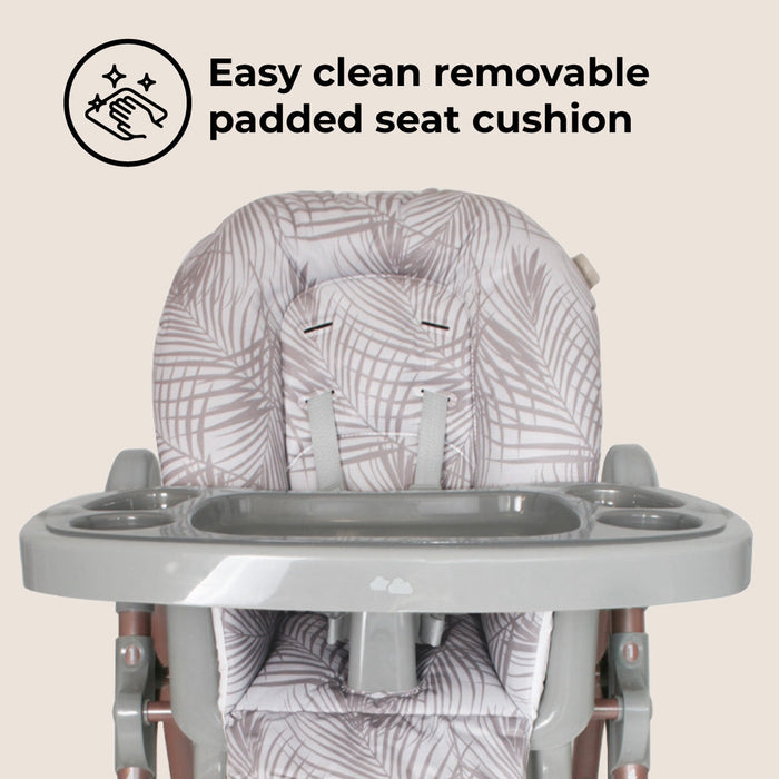 MBHC8 Premium Highchair - Rose Gold Grey Tropical - Grade A