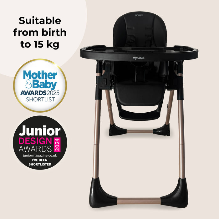MBHC9 Luxe Highchair from Birth - Rose Gold Black