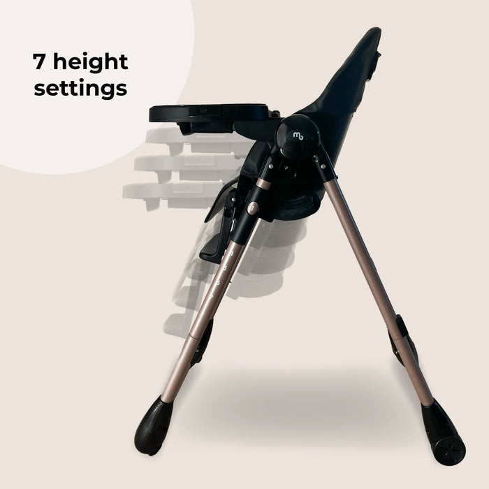 MBHC9 Luxe Highchair from Birth - Rose Gold Black