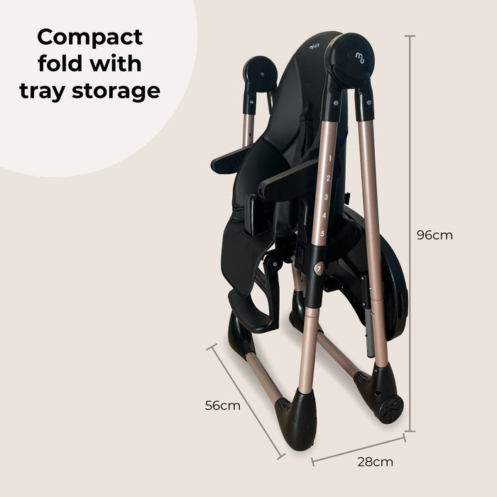 MBHC9 Luxe Highchair from Birth - Rose Gold Black