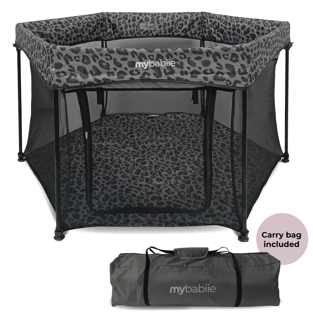 Baby Playpen - Grey Leopard