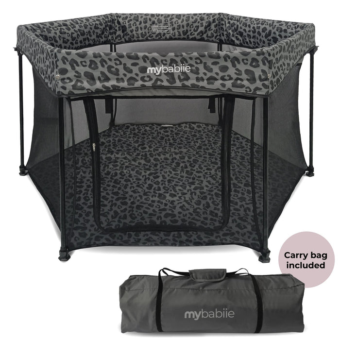 Baby Playpen - Grey Leopard