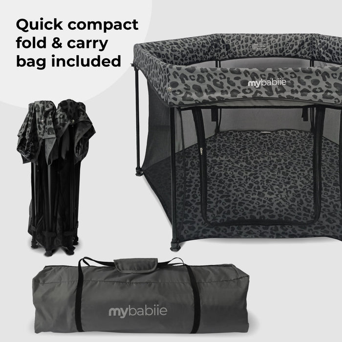 Baby Playpen - Grey Leopard