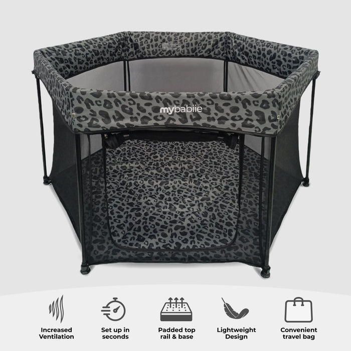 Baby Playpen - Grey Leopard