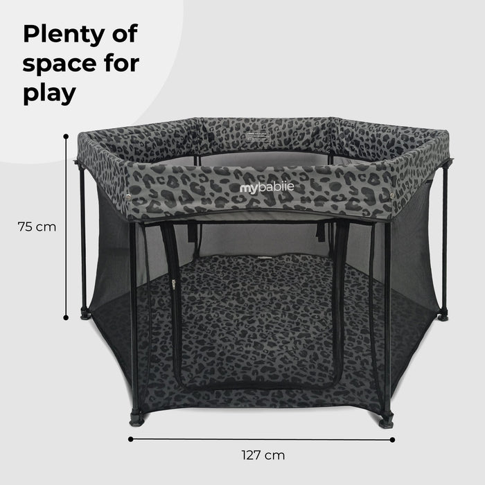 Baby Playpen - Grey Leopard