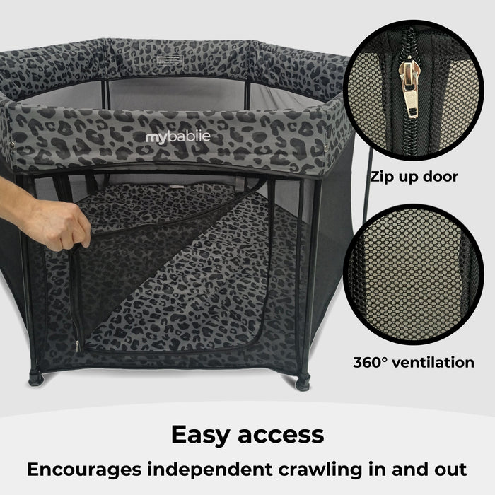 Baby Playpen - Grey Leopard