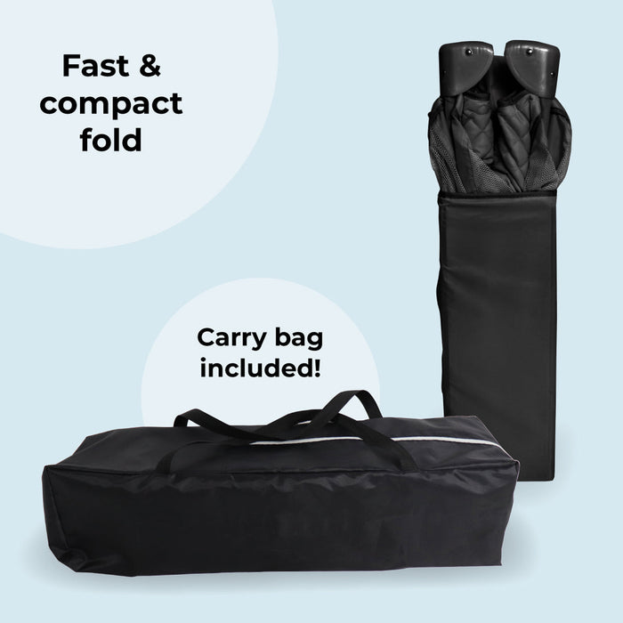 MBTC1 Travel Cot - Black Quilted - Grade A