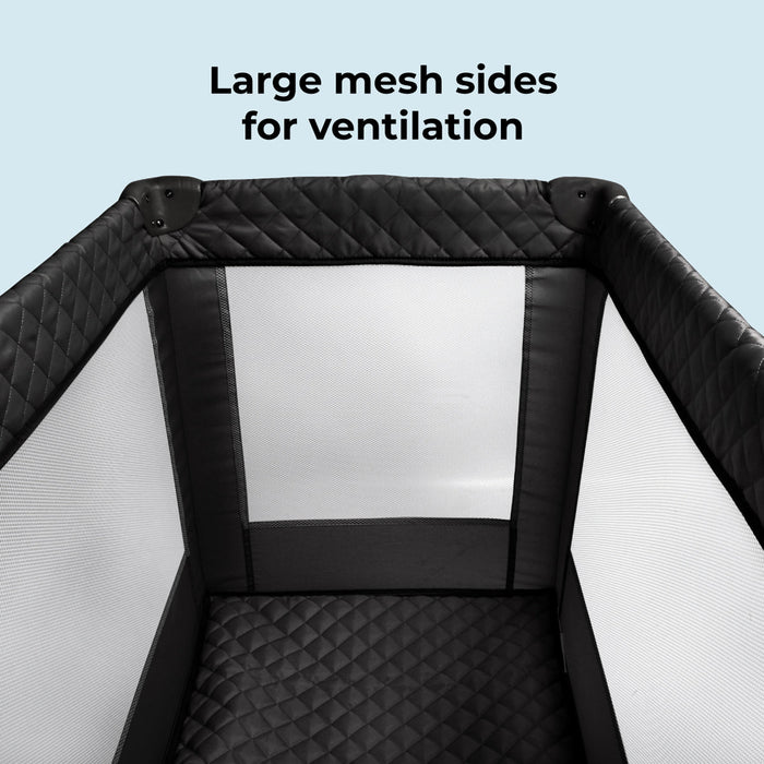 MBTC1 Travel Cot - Black Quilted - Grade A